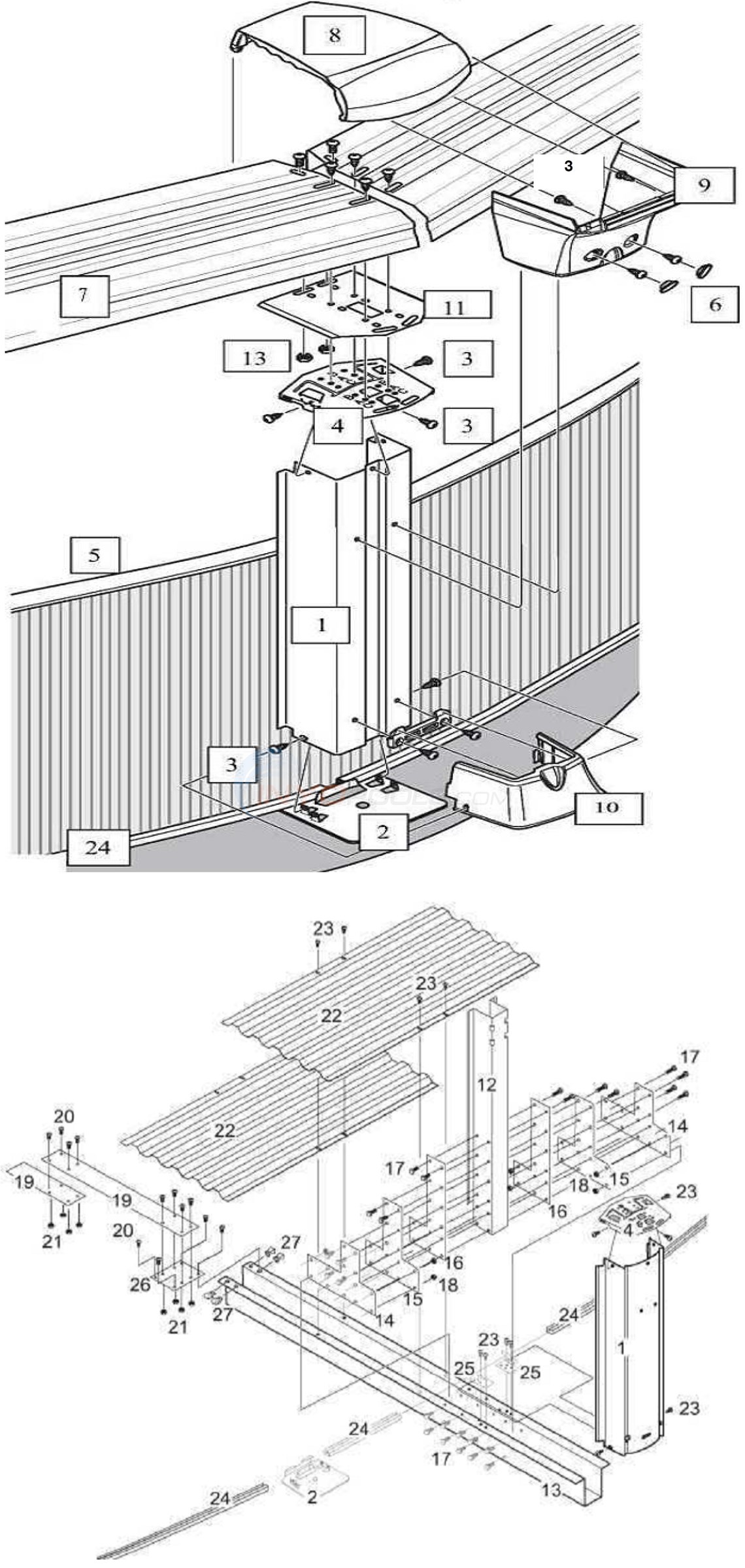 Generation 12'x24' Oval (Steel Top Rail, Steel Upright) Diagram