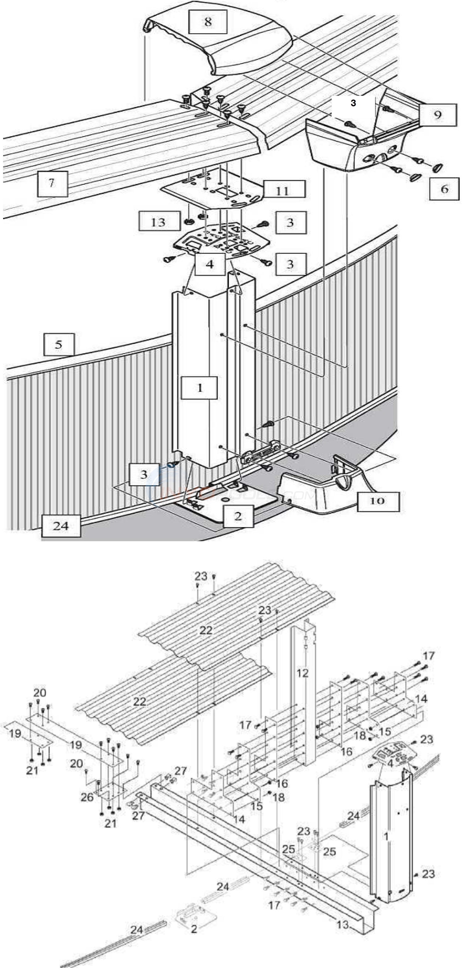 Generation 18'x33' Oval (Steel Top Rail, Steel Upright) Diagram