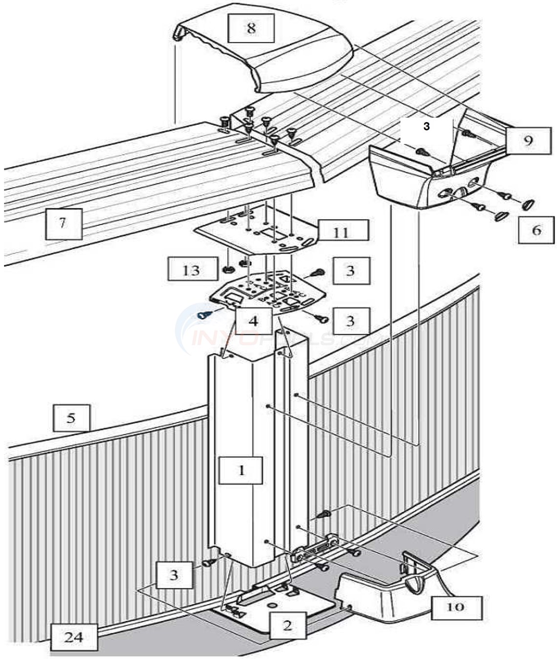 Generation 15' Round 52" Wall (Steel Top Rail, Steel Upright) Diagram