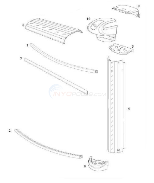 Harbortown 8' Round 54" Wall (Resin Top Rail, Steel Upright) Diagram