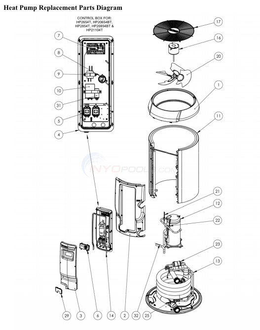 Hayward HeatPro Heat Pumps HP20654T, HP20654BT, HP20854BT, HP20854T