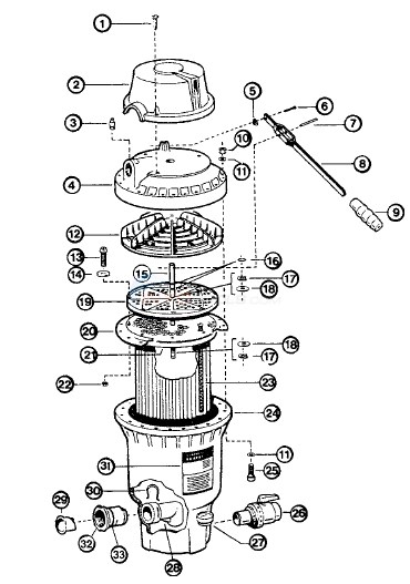 Hayward Perflex D.E. FIlters Series II, EC-60 Diagram