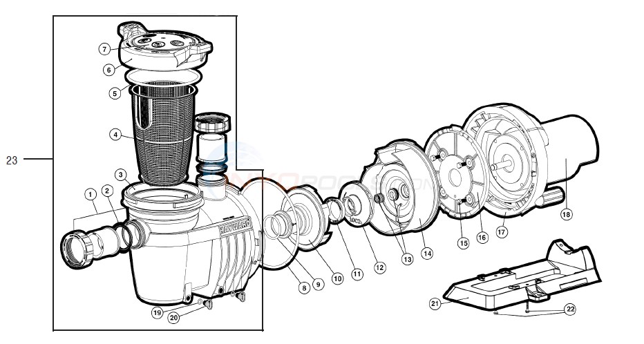 Hayward NorthStar SP4000 Series Pump (2008-Current) Diagram