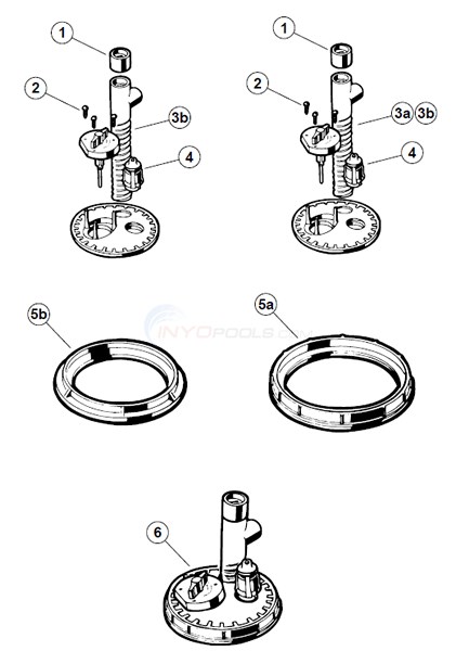 Hayward Skimmer Vacuum Plates, Models 490R & 491R Diagram