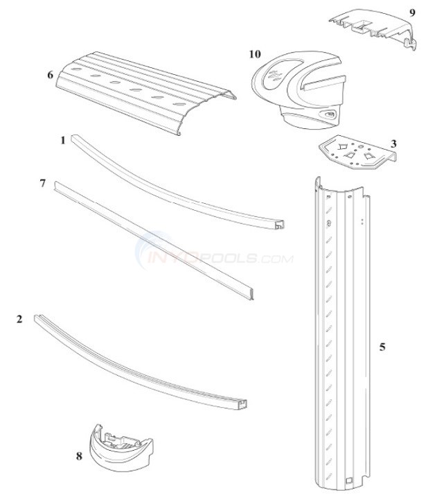 Heritage  33' Round 52" Wall (Steel Top Rail, Steel Upright) Diagram