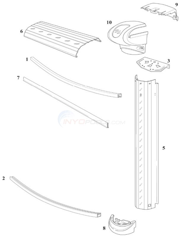 Heritage 18' Round 54" Wall (Steel Top Rail & Steel Upright) Diagram