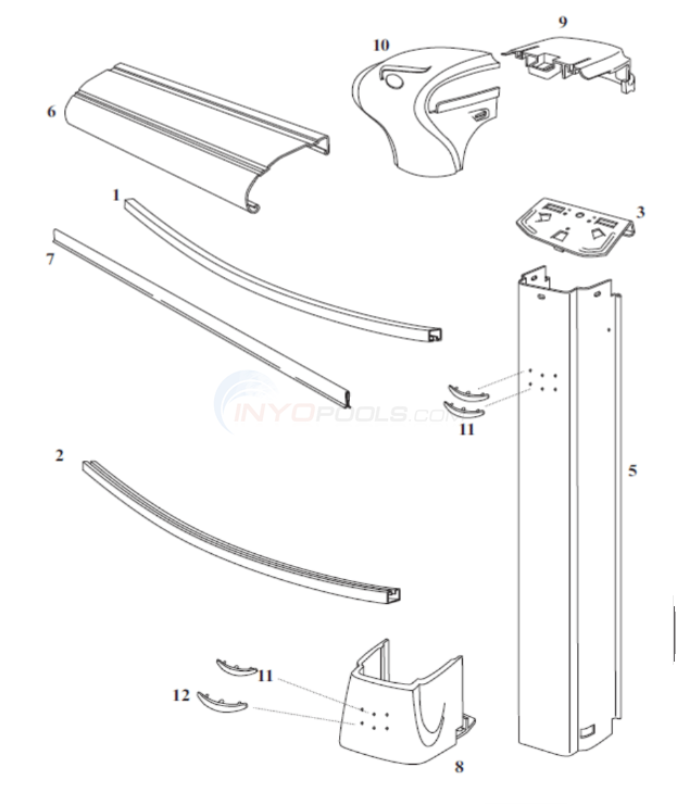 Horizon 28' Round 54" Wall (Steel Top Rail, Steel Upright) Diagram