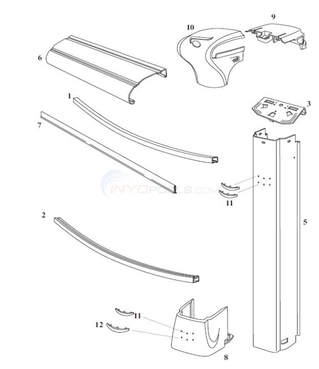 Horizon 8' Round 54" Wall (Resin Top Rail, Steel Upright) Diagram