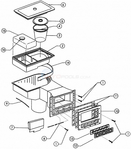 Hydra Pool Aqua Genie Inground Skimmer Parts - INYOPools.com