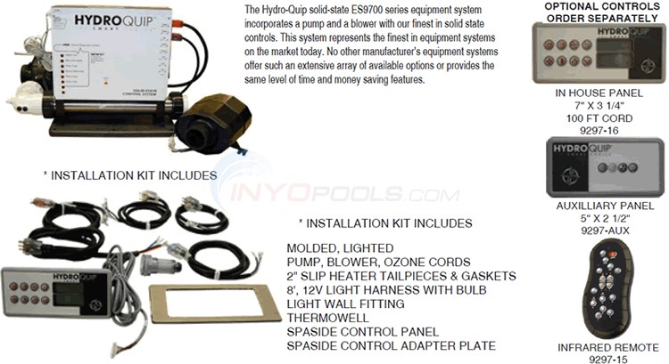Hydroquip Electronic Spa Packs - ES9700 Series Diagram