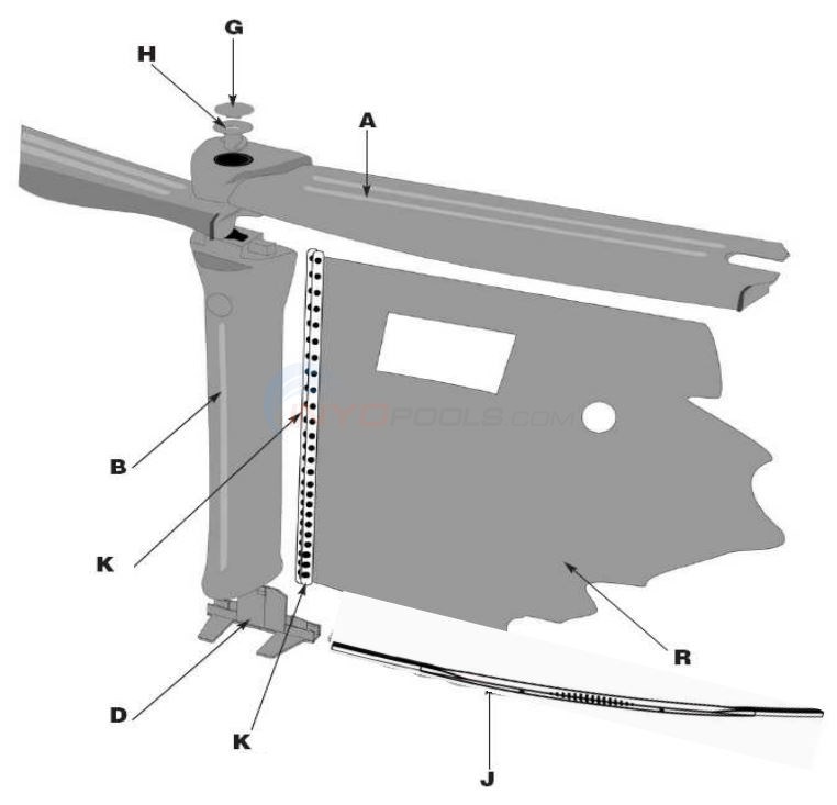 Impact 30' Round 54" Wall (Resin Top Rail, Resin Upright) Parts Diagram