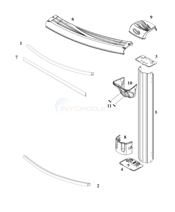 Integrity 24' Round 54" Wall (Resin Top Rail, Wall Printed Steel Upright) Diagram