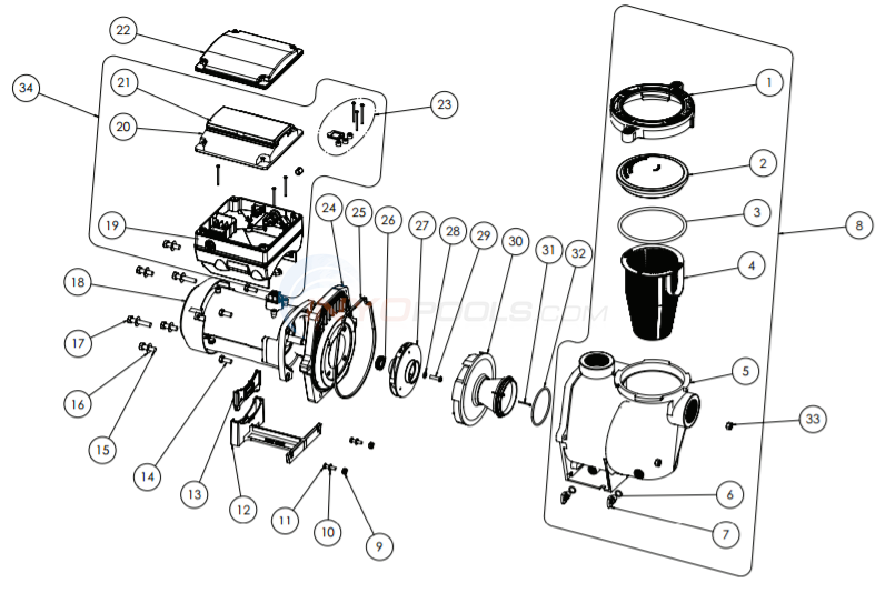 Pentair IntelliFlo VS & SVRS Pump (June 2016-Current) Diagram