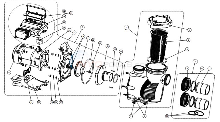Pentair IntelliProXF Variable Speed Pump (Pre - August 2015) Diagram