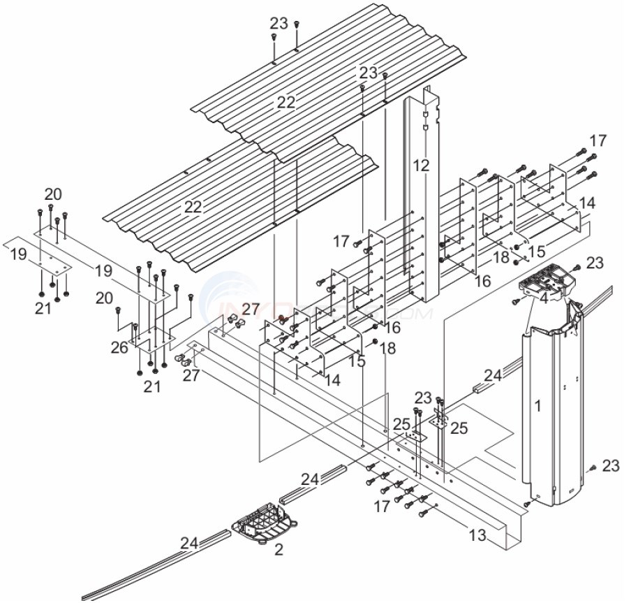 J4000 12'x24' Oval (Resin Top Rail, Resin Upright) Diagram