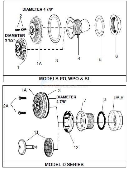 Jacuzzi Models PO, WPO, SL & D Series Diagram
