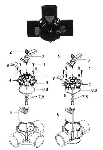 Jandy Large Never Lube Valve Parts Diagram