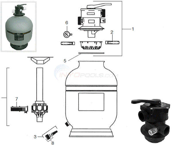 Jandy Top Mount Sand Filters SFTM Model Parts