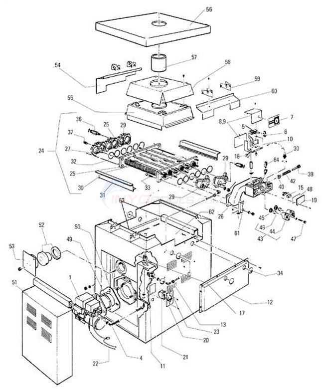 Teledyne Laars/ Jandy - XL-2 Heater Parts Diagram
