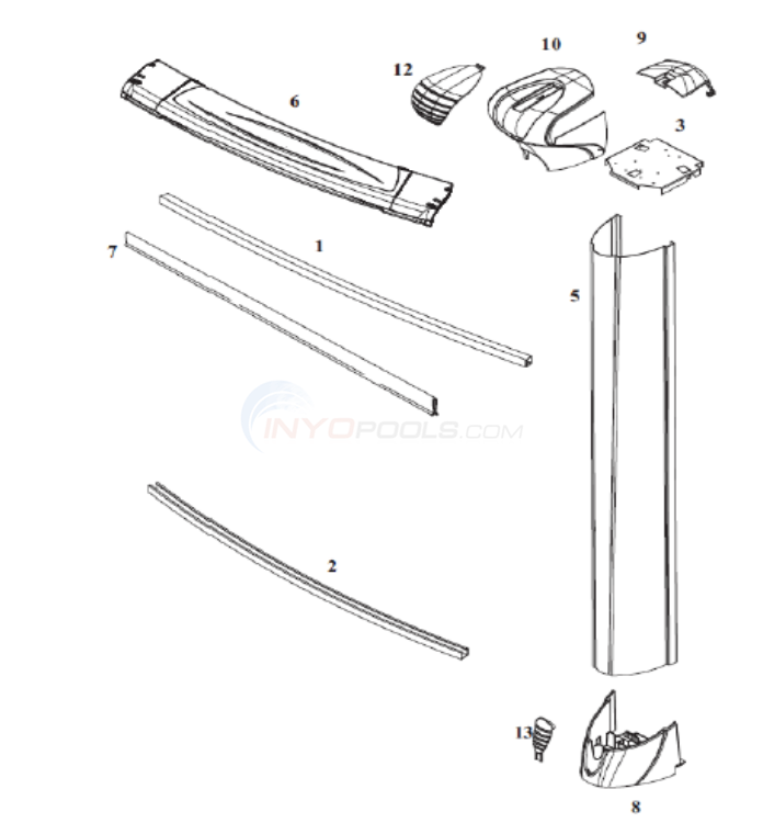 Legacy 21' Round 54" Wall (Resin Top Rail, Steel Upright) Diagram