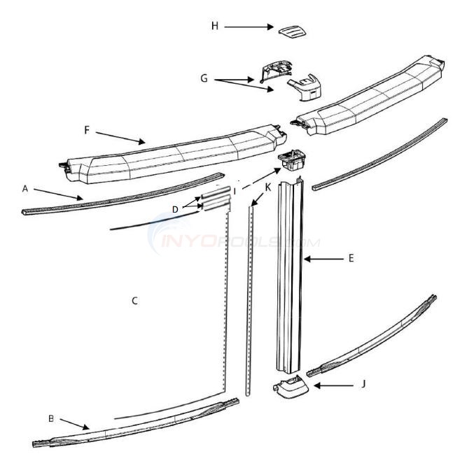 Liberty 30' Round 52" Wall (Resin Top Rail, Steel Upright) Parts Diagram