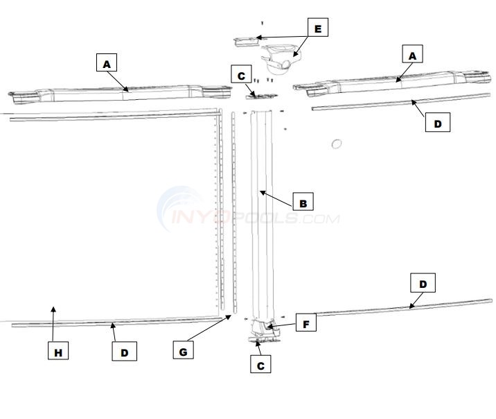 Magnus 18' Round 54" Wall (Resin Top Rail, Steel Upright) Diagram