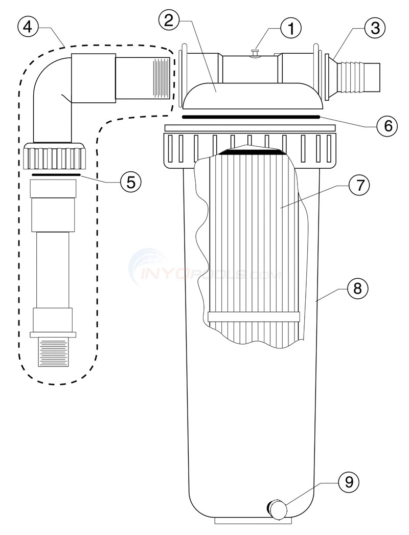 Pentair Predator II Mini-Cellular Media Filter System Diagram