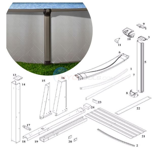 Mystique 15'x26' Yardmore Oval (Resin Top Rail, Steel Upright) Diagram