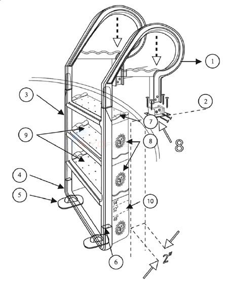 Olympic ACM-41AS Above Ground Ladder Parts Diagram