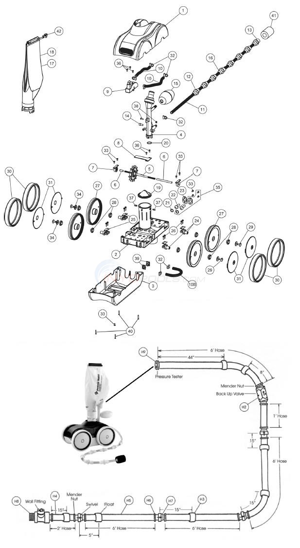 Pentair Kreepy Krauly Legend II Diagram