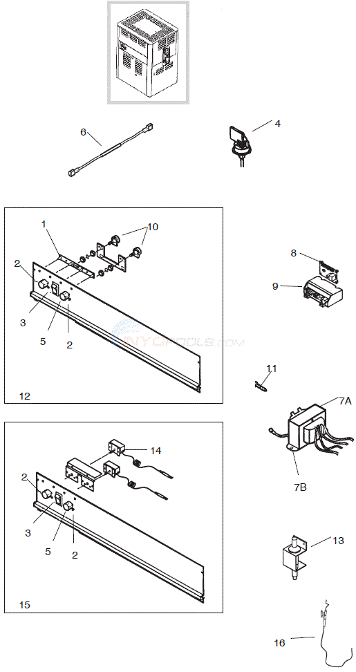 Pentair Minimax Control Parts  (1991 - JAN 1997) Diagram