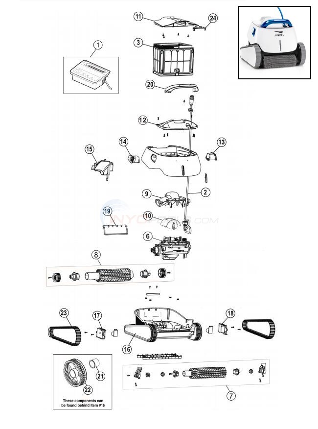 Pentair / Kreepy Krauly Prowler 930 & Warrior SI Parts - INYOPools.com