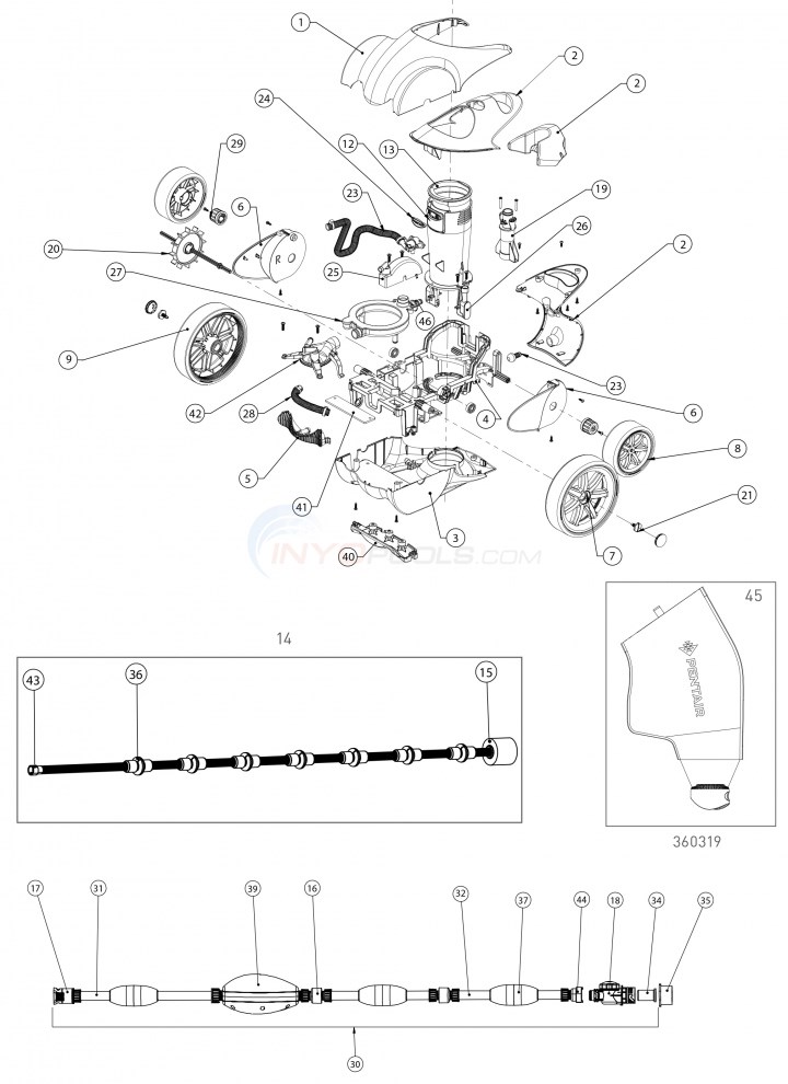Pentair Racer LS Pressure Side Cleaner Parts - INYOPools.com pentair 3 way valve diagram 