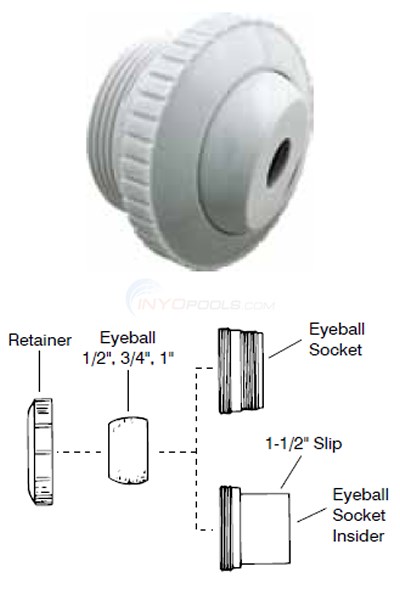 Pentair 1-1/2"mip Threaded Eyeball Inlets Diagram