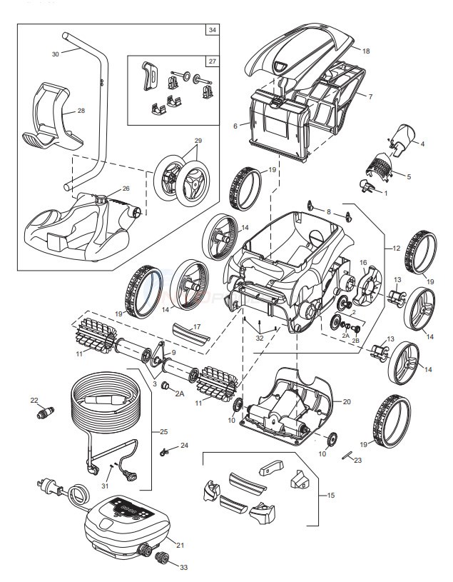 零ページ Polaris 9450 Sport Robotic Cleaner Parts - INYOPools.com