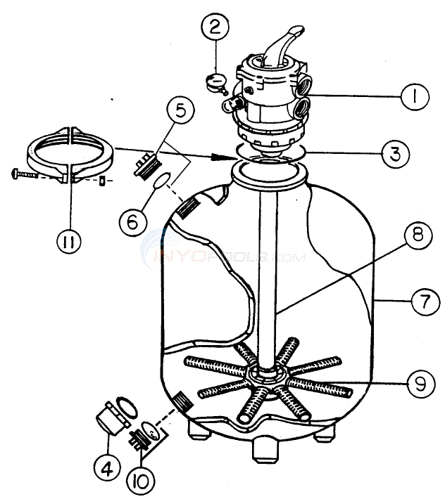 PoolCo Ultra Clear Sand, 176, 196, 216, 246 Diagram