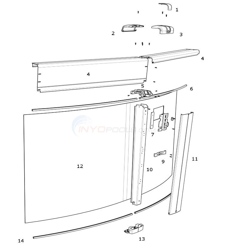 Preference 15' Round 54" Wall (Steel Top Rail, Steel Upright) Diagram
