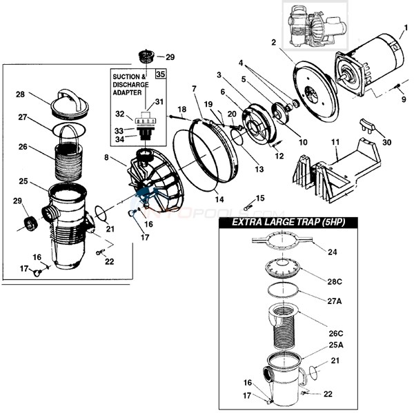 Pentair Challenger Pool Pump 2HP Up Rated Diffuser Replacement Part #355270