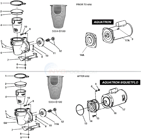 Pentair / Purex Quietflo & Aquatron Parts
