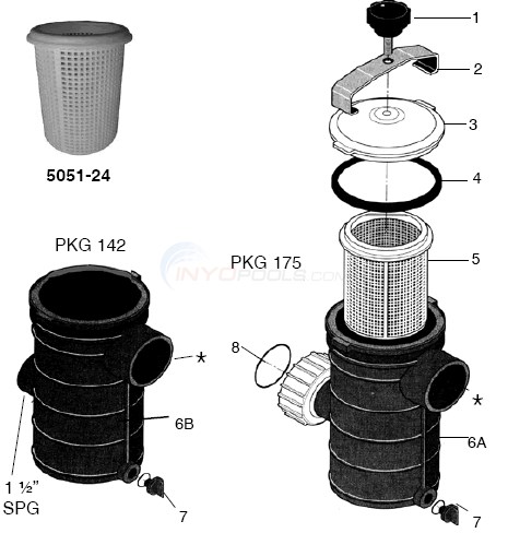 Sta-Rite 4" Suction Trap Assembly  Diagram