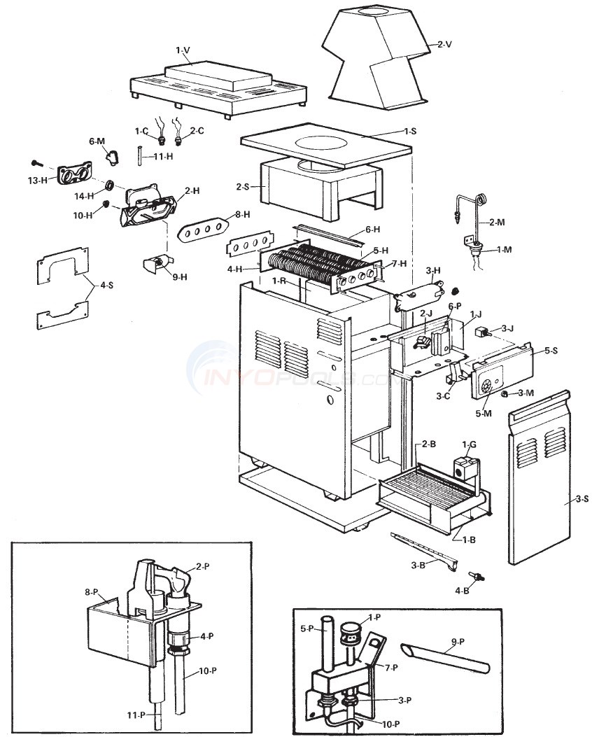 Raypak Gemini & Spa Pak 153A (1/01/84-2/15/87) Diagram
