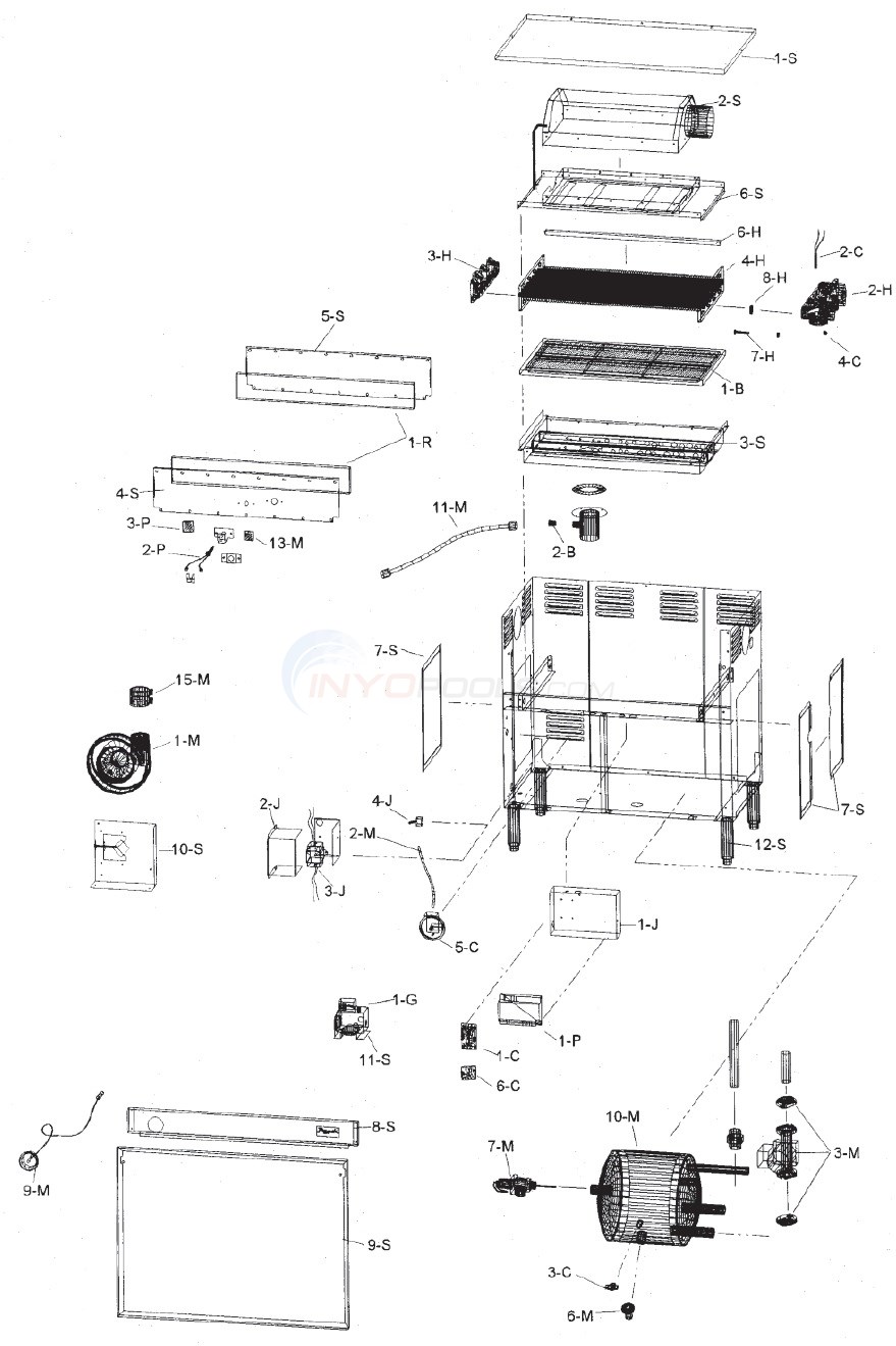 Raypak Booster Heater B-195 (9/01/95-2006) Diagram
