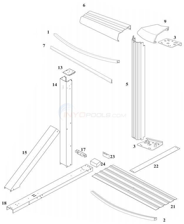 Relaxing Meadow 15' x 30' Buttress Oval 48" Wall / Leslies Pools (Steel Top Rail, Steel Upright) Diagram