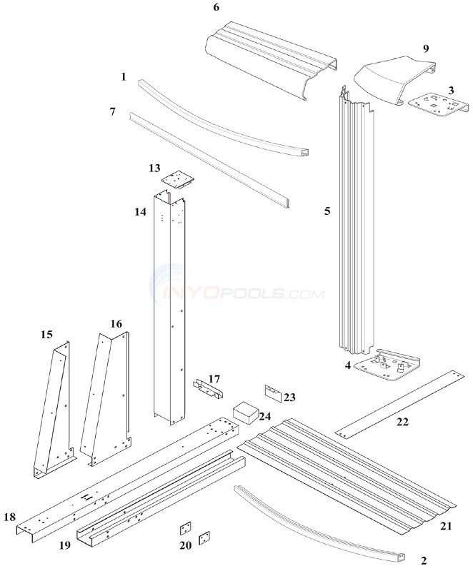 Reprieve & Concord 52 15'x30' Yardmore Oval (Steel Top Rail, Steel Upright) Diagram