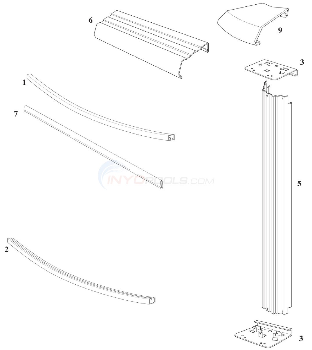 Reprieve & Concord 18' Round 52" Wall (Steel Top Rail, Steel Upright) Diagram