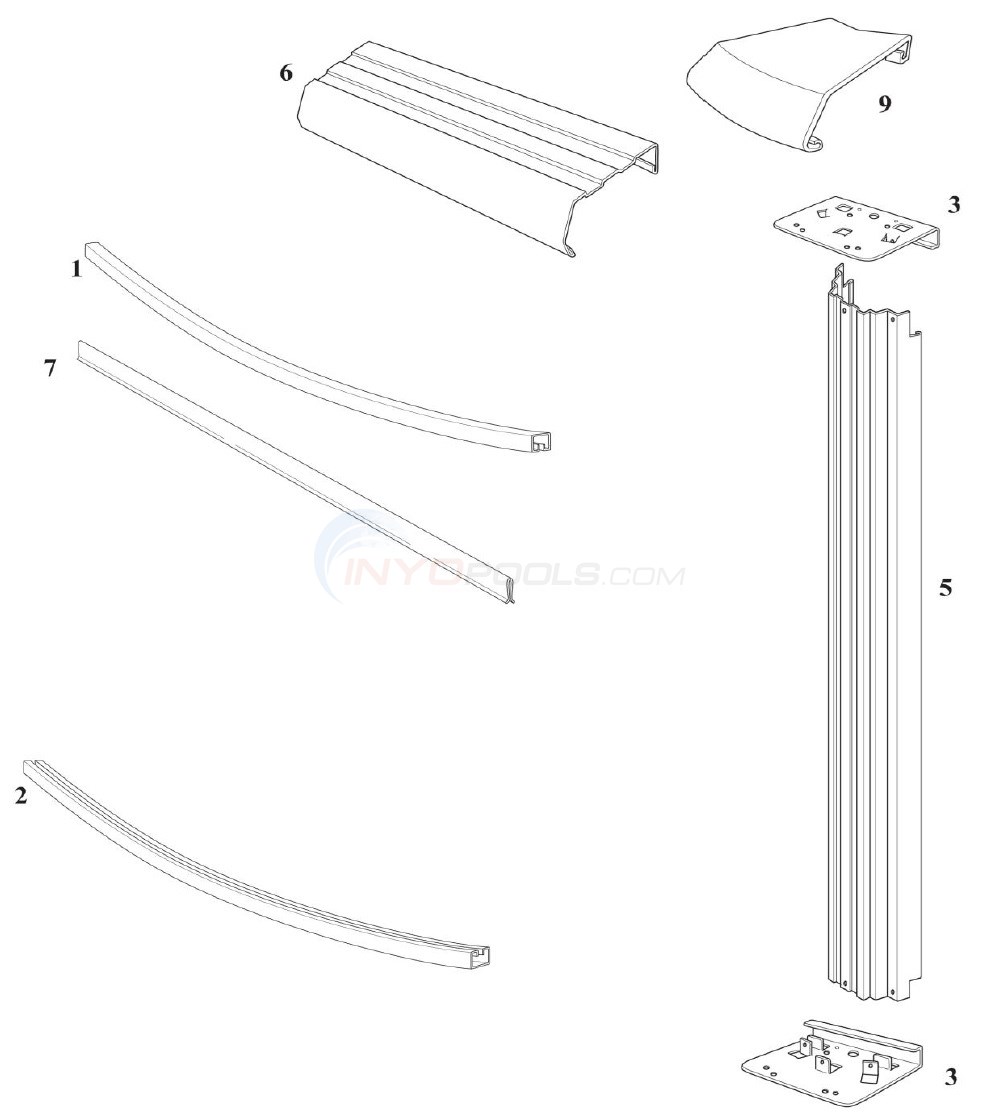 Reprieve 33' Round 54" Wall (Steel Top Rail, Steel Upright) Diagram