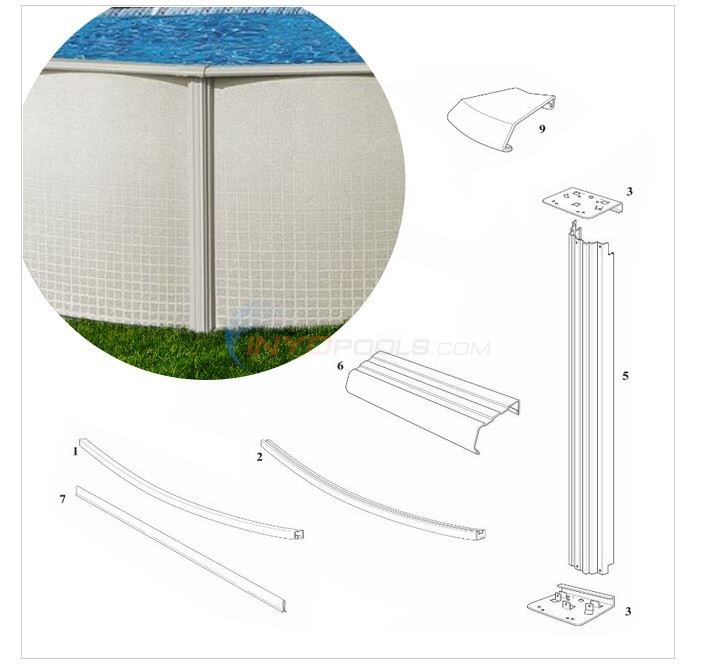 Reprieve 54" Wall 21' Round (Steel Top Rail, Steel Upright) Diagram