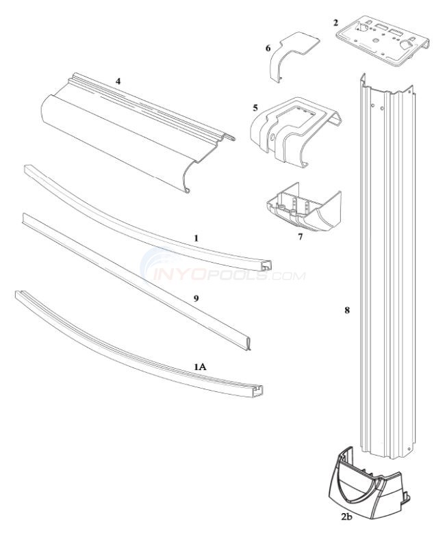 Riverside Round RTR 12' x 52" Wall (Resin Top Rail, Steel Upright)  Diagram
