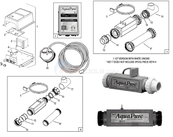 ClorMatic Replacement Parts / AquaPure Models 700 & 1400 Diagram