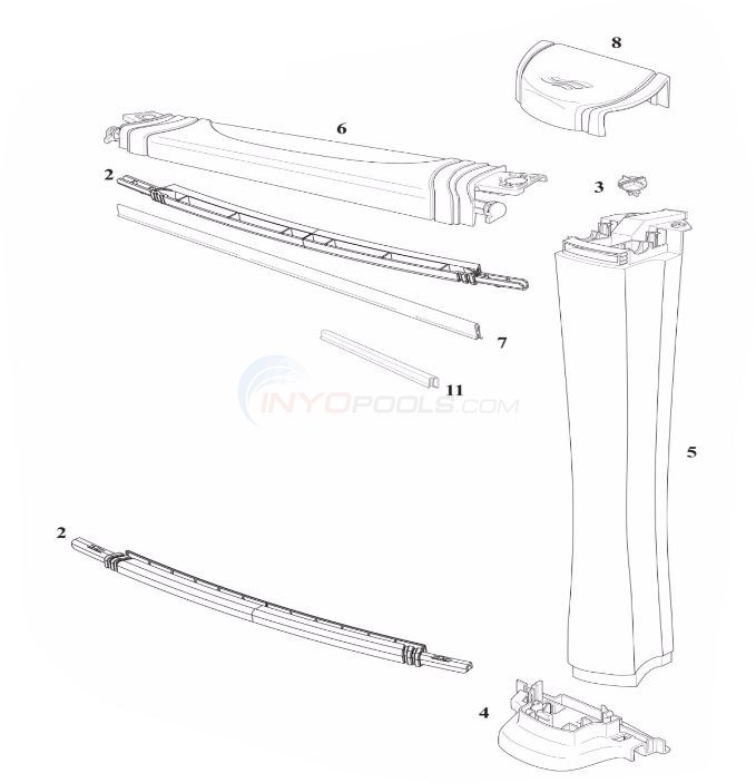 Seneca 54" 28' Round (Resin Top Rail, Resin Upright) Diagram